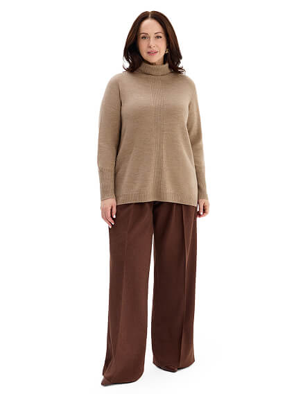 Merino Base Свитер oversize, цвет бежевый меланж, фото 3