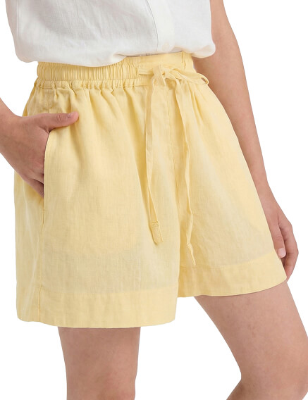 Шорты для девочки короткие LINEN, цвет бледно-желтый, фото 1