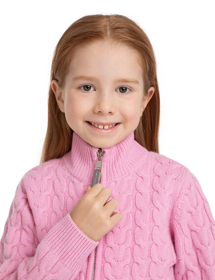 Кофта на молнии Super Fine Merino Wool для девочек, фото 2