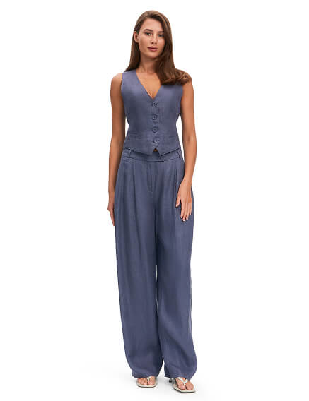 LINEN Жилет женский, цвет маренго, фото 2