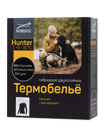 Термобелье футболка с длинным рукавом и круглым воротом серии HUNTER, фото 3