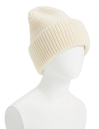 Женская шапка с отворотом из 100% шерсти, цвет белый, фото 1