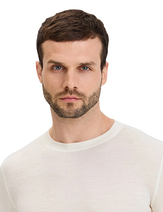 Термобелье футболка (термофуфайка) мужская с длинным рукавом серии SOFT. Знак Woolmark, цвет молочный, фото 2