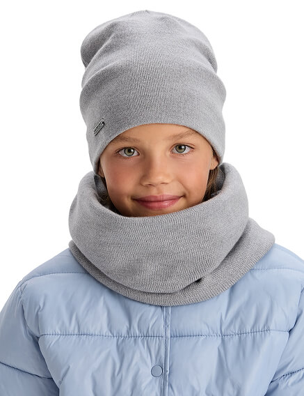 Комплект шапка и снуд из 100% шерсти мериносов, фото 1