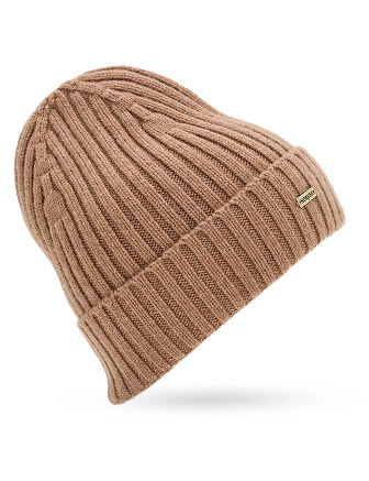 Шерстяная шапка  с отворотом, цвет бежевый меланж, фото 3