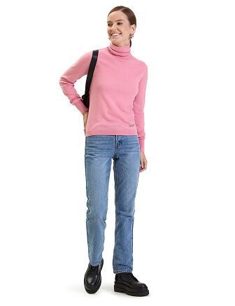 Водолазка женская Cash Touch, цвет фламинго, фото 3