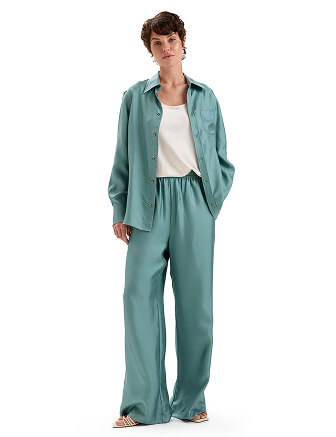 Брюки SILK женские прямые, цвет шалфей, фото 3