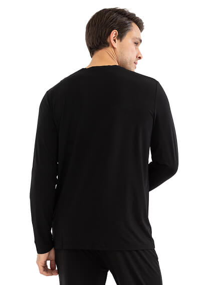 Лонгслив мужской серии Bamboo, цвет черный, фото 2