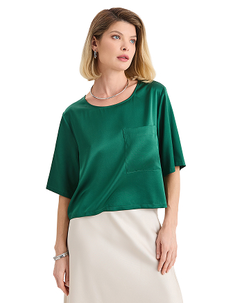 Топ женский серии SILK, цвет темно-зеленый, фото 1