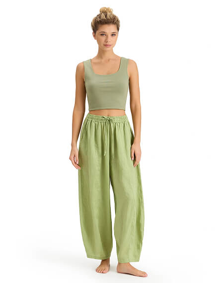 Брюки женские "baggy" серии LINEN, цвет фисташковый, фото 1