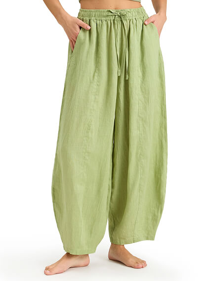 Брюки женские "baggy" серии LINEN, цвет фисташковый, фото 2