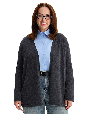 Merino Base Кардиган женский plus size, цвет антрацит, фото 1