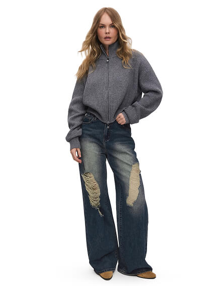 Укороченный кардиган на молнии, фото 3