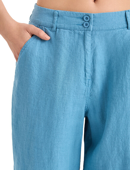 Брюки женские с карманами серии LINEN, цвет голубой пепельный, фото 3