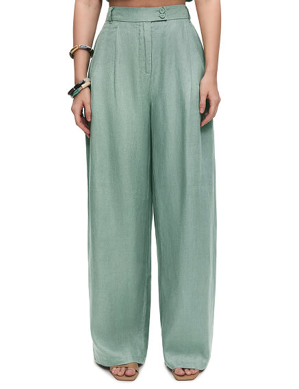 LINEN Брюки женские base, цвет шалфей, фото 2
