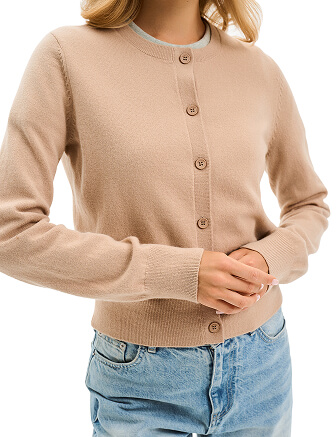 Кардиган на пуговицах Norveg, цвет песочный, фото 2