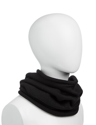 Теплый снуд из шерсти мериносов, цвет черный, фото 1