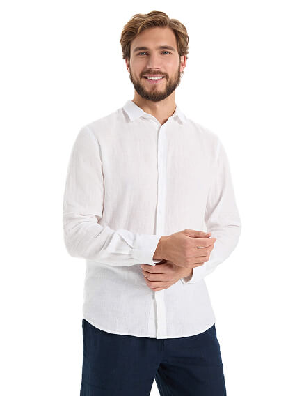 Рубашка мужская серии LINEN, цвет белый, фото 1