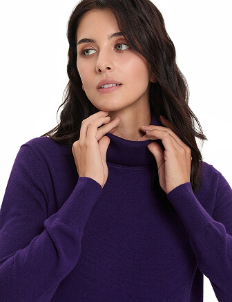 Водолазка женская Cash Touch, цвет темно-фиолетовый, фото 2