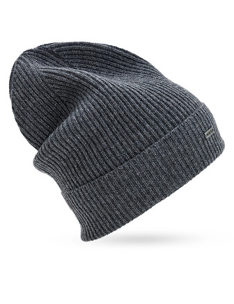 Шапка из шерсти с отворотом, цвет серый меланж, фото 2