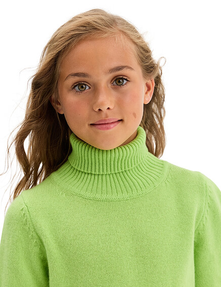 Свитер Merino Base детский для девочек-подростков, цвет светло-зеленый, фото 3