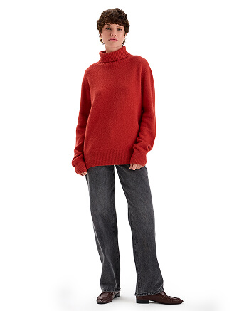 Свитер из пуха ангорского кролика, цвет терракот, фото 3