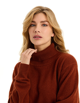 Свитер Merino Base из шерсти, цвет кирпичный, фото 2