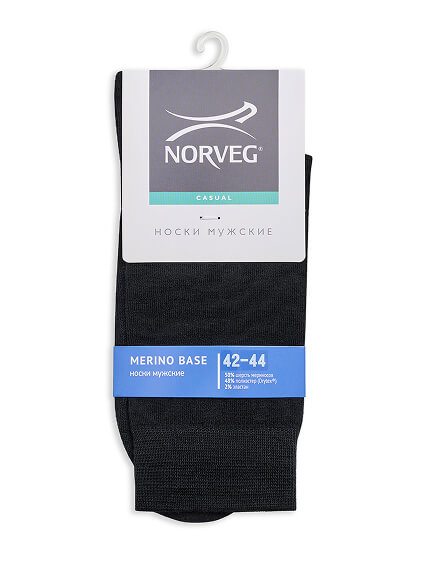 NORVEG Merino Base PR Носки мужские, цвет черный, фото 3