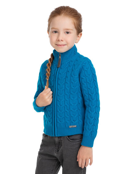 Кофта на молнии Super Fine Merino Wool для девочек, фото 3