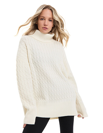 Свитер женский "косы", цвет молочный, фото 1