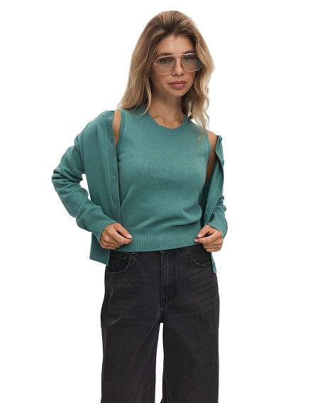 Топ трикотажный, цвет пыльно серо-зеленый, фото 3