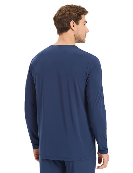 Лонгслив мужской серии Bamboo, цвет темно-синий, фото 2