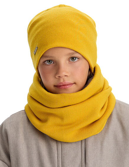 Комплект шапка и снуд из 100% шерсти мериносов, фото 1