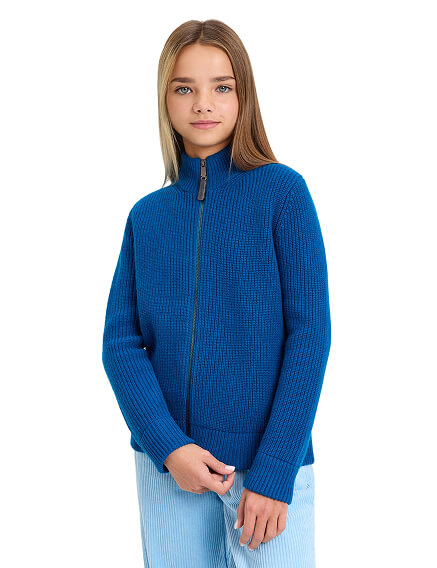 Кардиган из 100% шерсти мериноса на молнии для девочек-подростков, цвет арктик, фото 1