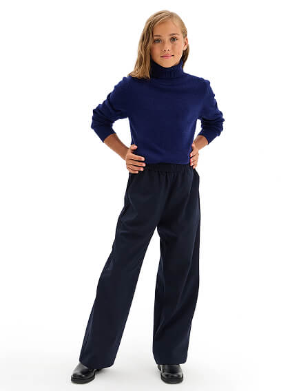Свитер Merino Base детский для девочек-подростков, цвет темно-синий, фото 2