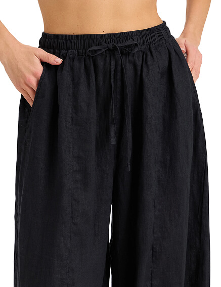 Брюки женские "baggy" серии LINEN, цвет черный, фото 3