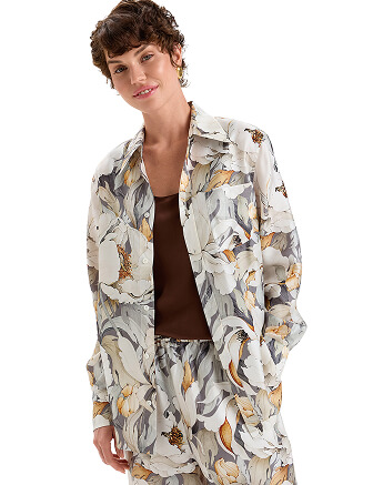 Блуза SILK женская, цвет паттерн peonies, фото 2