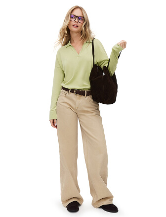 Джемпер-поло женский, цвет бледно-зеленый, фото 1