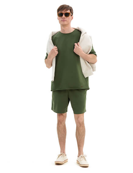 Шорты мужские укороченные Cotton, цвет олива, фото 1