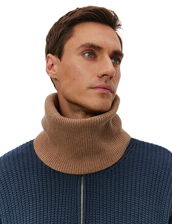 Снуд из шерсти, цвет бежевый, фото 3