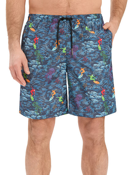 Swimwear Шорты мужские, цвет антрацит паттерн серферы, фото 3