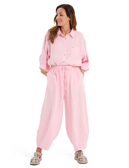 Брюки женские серии LINEN, цвет нежно-розовый, фото 1