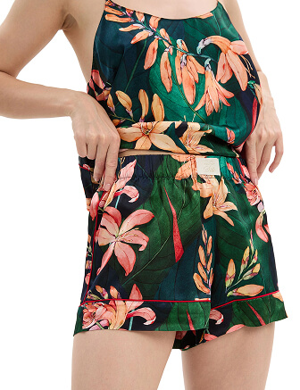Комплект из шелка Топ + шорты, цвет принт тропический, фото 2