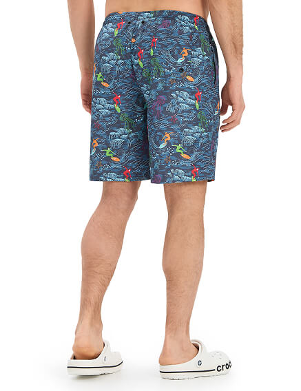 Swimwear Шорты мужские, цвет антрацит паттерн серферы, фото 2