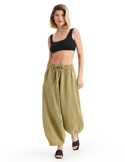 Брюки женские серии LINEN, цвет светло-оливковый, фото 1