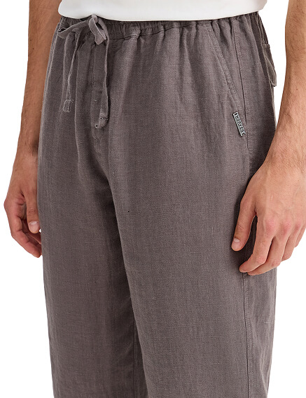 Брюки из 100% льна для мужчин, цвет серый, фото 3