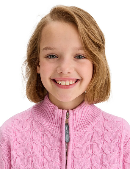 Кофта на молнии Super Fine Merino Wool для девочек, фото 2