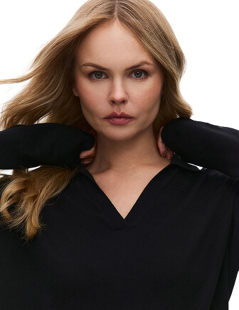 Джемпер-поло женский, цвет черный, фото 2