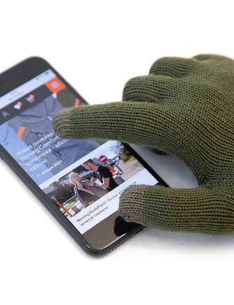 Перчатки мужские Merino TEC Touch Screen, цвет олива, фото 3