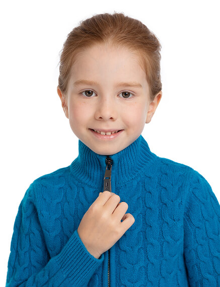 Кофта на молнии Super Fine Merino Wool для девочек, фото 2